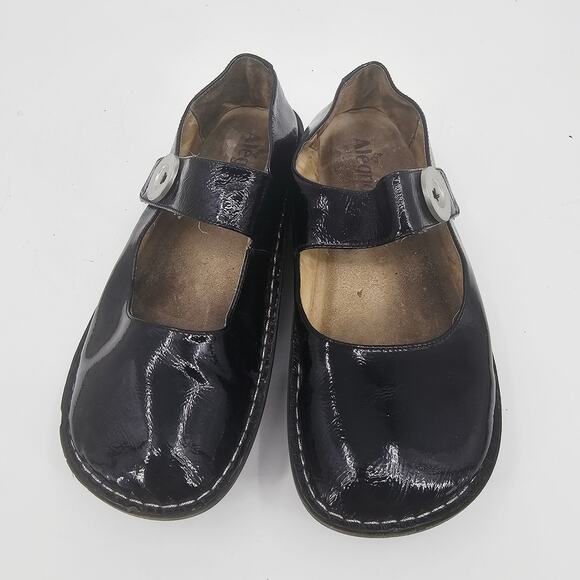 Alegria Black Paloma Patent Leather Mary Jane Platform Slip On Shoe 41 / 10.5-11 - Picture 2 of 9